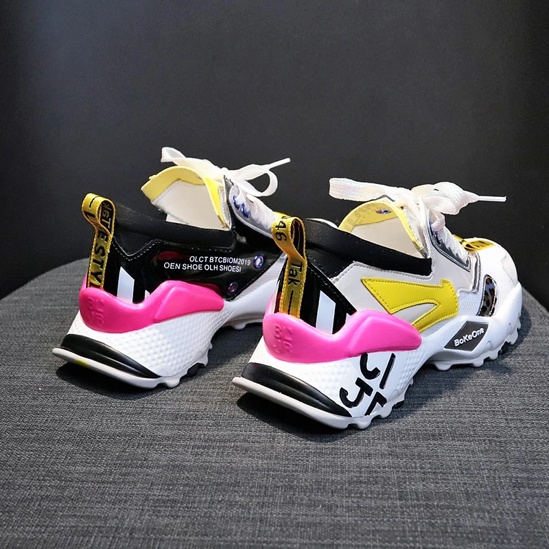 Новые дизайнерские массивные кроссовки Женские брендовые разноцветные для папы
