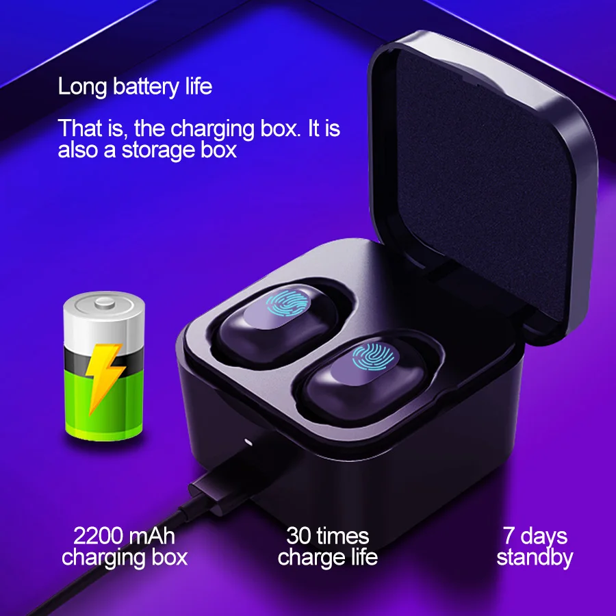 Беспроводные наушники BEESCLOVER TWS Bluetooth 5 0 с микрофоном и зарядным устройством |