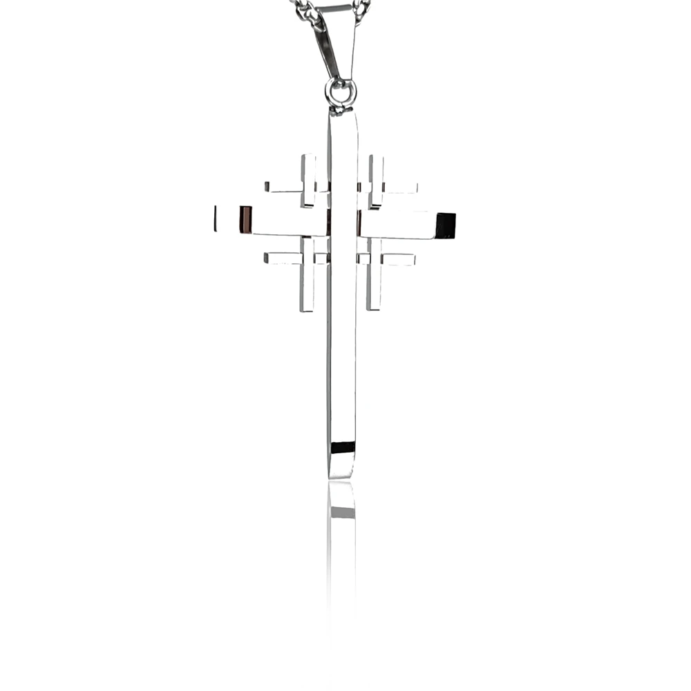 

2021 модные трендовые мужские цепи с крестом Иисуса ожерелье из нержавеющей стали аксессуары и запчасти Оптовая Продажа Простые ювелирные из...