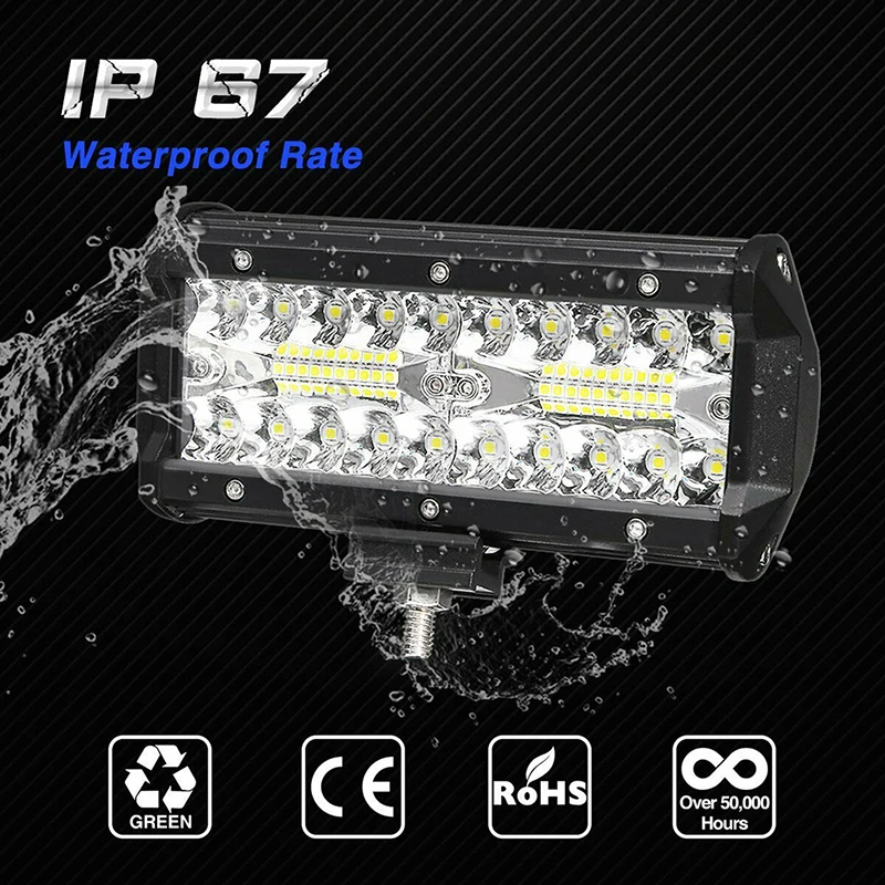 

7 ''120W светодиодный рабочий светильник фонарики световая балка прожектор для подсветки заливающего света Offroad 4WD внедорожник осветительный ...