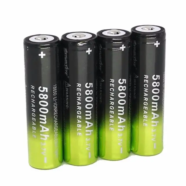 4 X5800mah литий ионный аккумулятор 3 7 v 18650 Перезаряжаемые Батарея для фонарик лампа