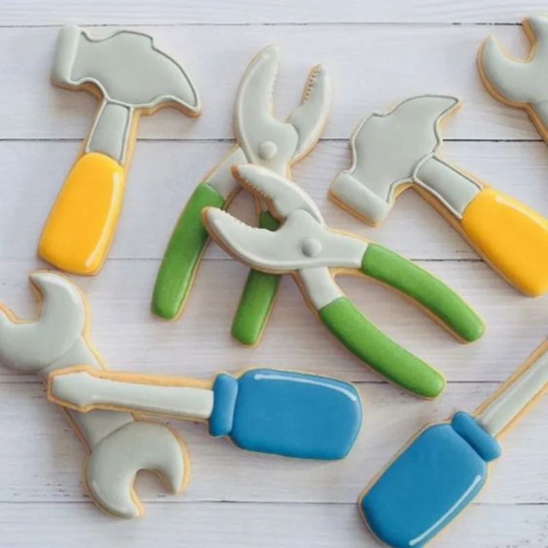 

6Pc/ Set DIY Cookie Cutters Metal Cutter Plunger Biscuits Hardware Tool Mold Cutter Baking Mold Stencils Pastry Baking Tools