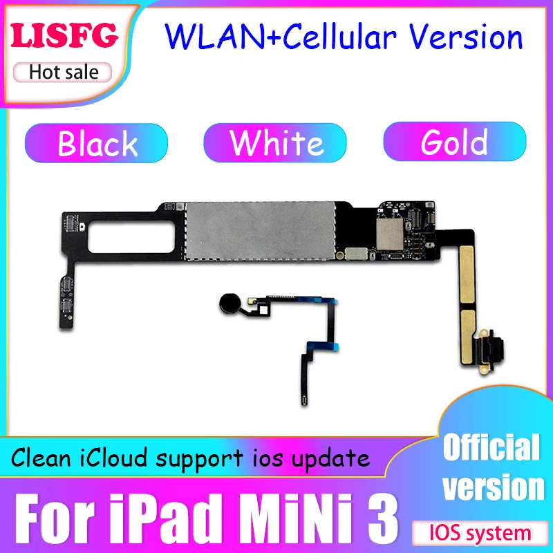 WLAN + сотовая версия для iPad mini 3 материнская плата 16 ГБ 32 Логическая 128 очистка iCloud iOS