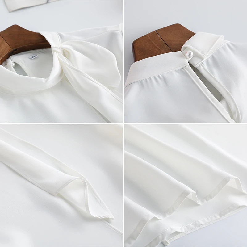 

Lenshin O-neck Shirts for Women High-quality Blouse with Bow Work Wear Office Lady Female Tops Chemise Loose style
