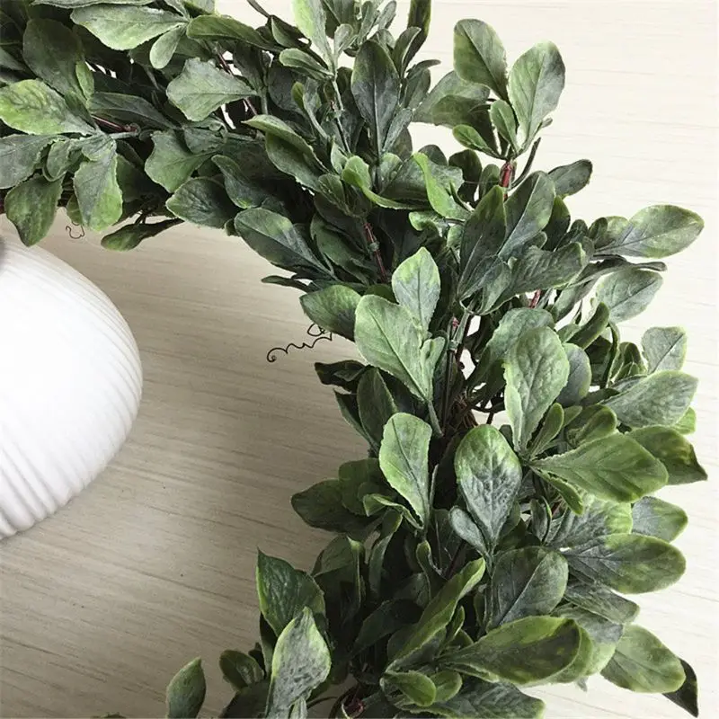 

Artificial Flowers Christmas frosted leaves Wreath Outdoor for Front Door