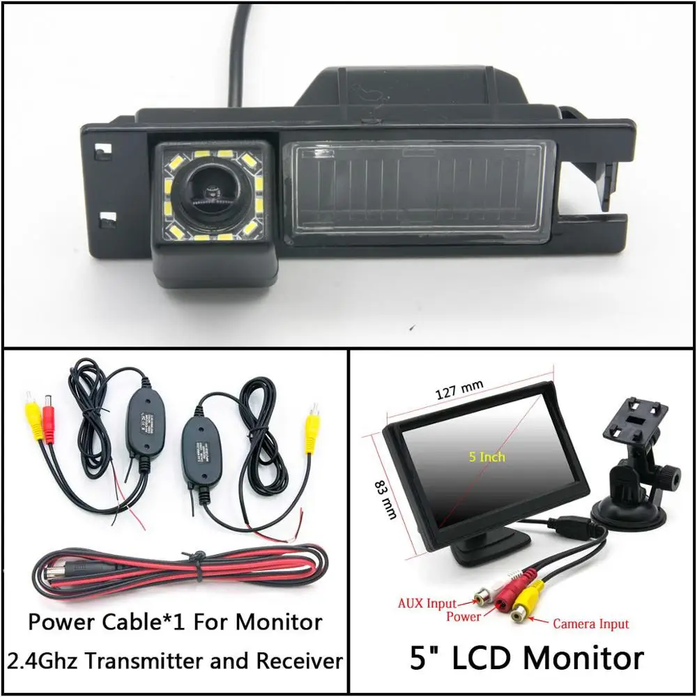 C Wireless 5inch LCD 12 Светодиодный свет заднего хода автомобиля зеркало заднего вида Камера для Alfa Romeo 156 159 166 147 автомобиль Brera spider 2005 Ночное видение Водонепроницаемый парковки - Название цвета: C Wireless 5inch LCD