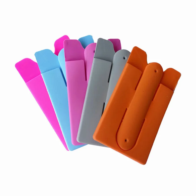 Универсальный мягкий силиконовый чехол подставка с отделением для кредитных