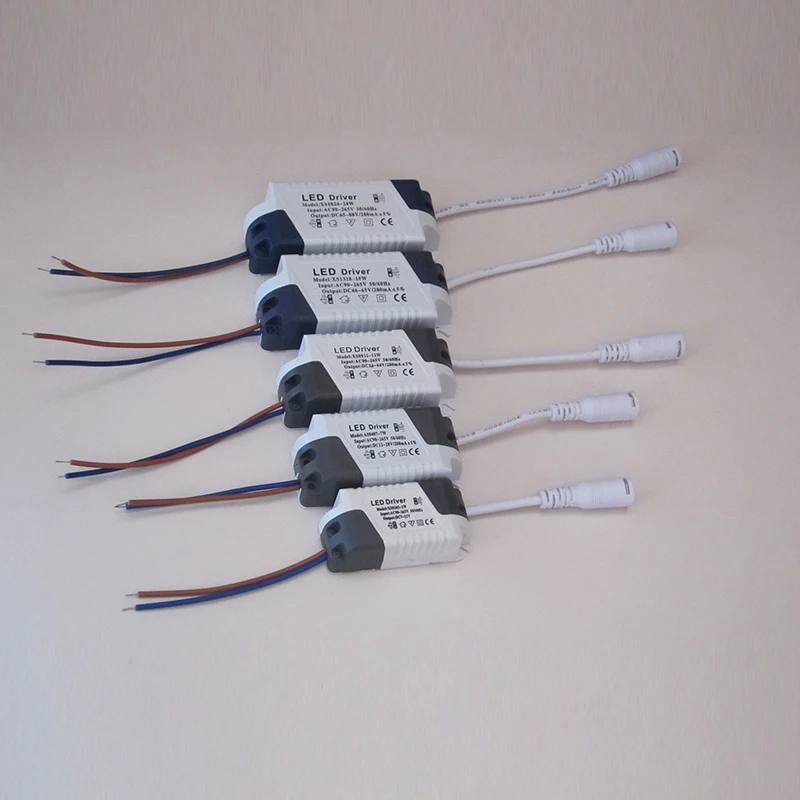 AC90 ~ 265V 3W 4-7W 8-12W 13-18W 18-24W светодиодный трансформатор питания с DC разъемом для