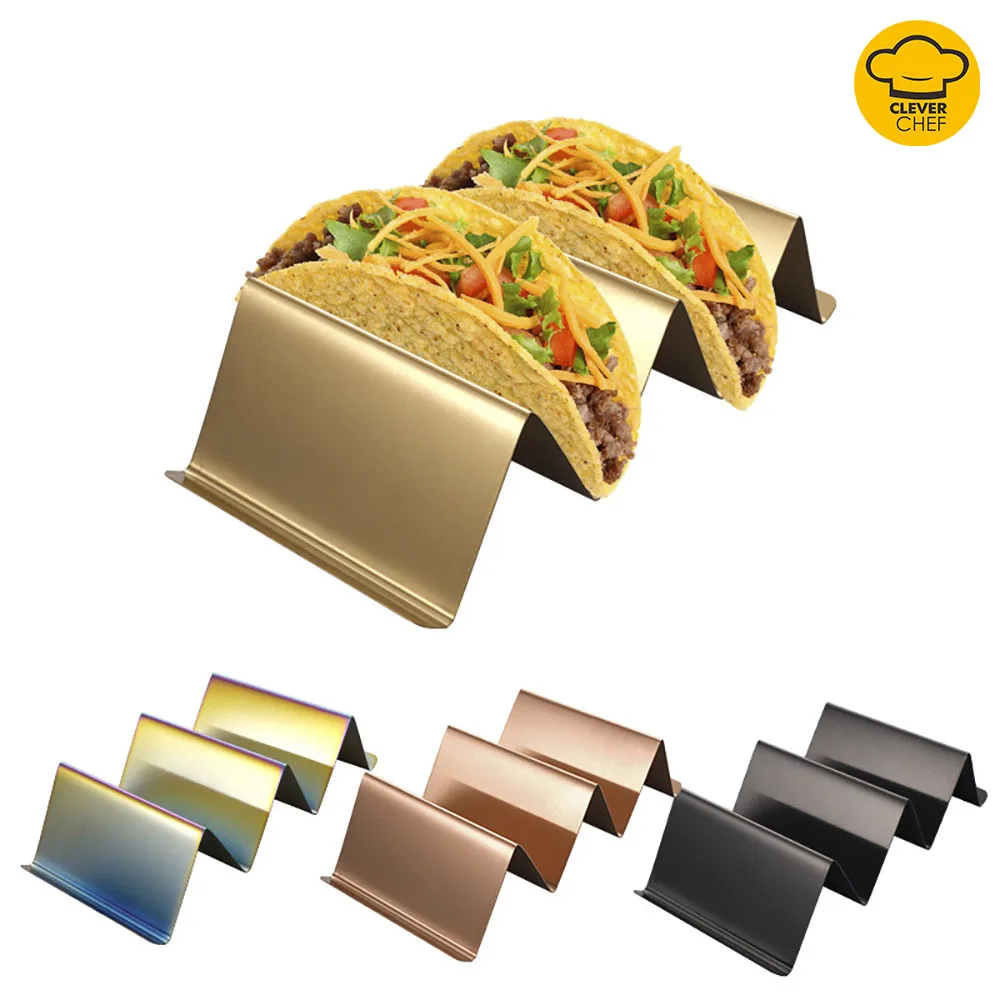 

Taco Stand Holder Stainless Steel Thicken Tortilla Press Sauce Cup Food Tongs 1.6mm Thicker Empanada Taco Holder Pie Tools