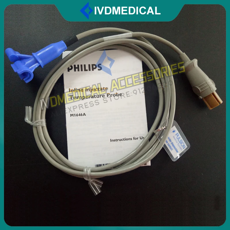 Original Philips Monitor M1646A PICCO Temperature Probe Blood Temperature Cable Heart Row Main Line