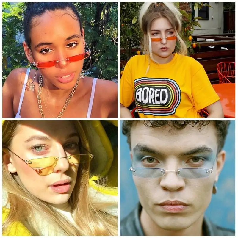 Винтажные маленькие узкие солнцезащитные очки женские ретро прямоугольные