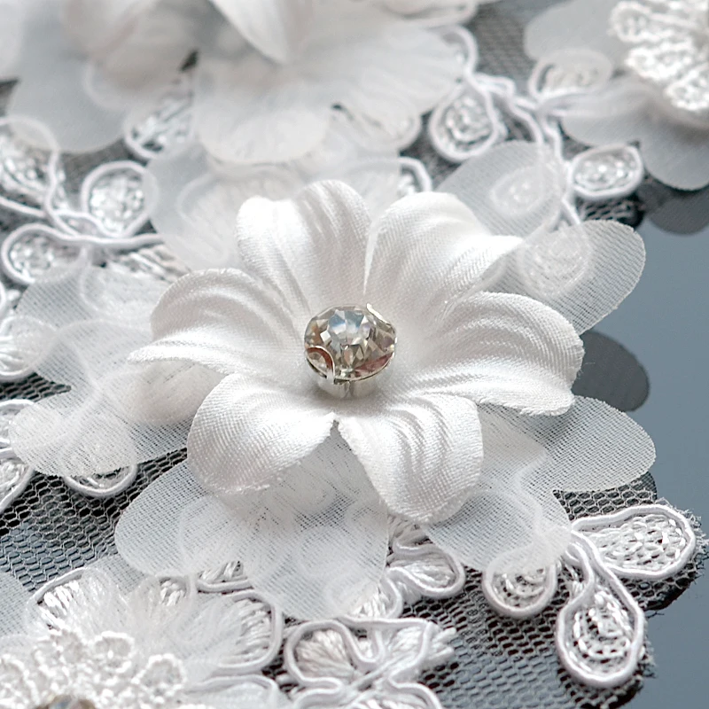 1 пара вышитая жемчужная Кружевная аппликация с 3D цветами | Дом и сад