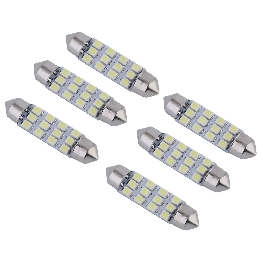 

Белая купольная лампа для карты 42 мм 12SMD 3528 Festoon светодиодный ные лампы, светильник салона автомобиля