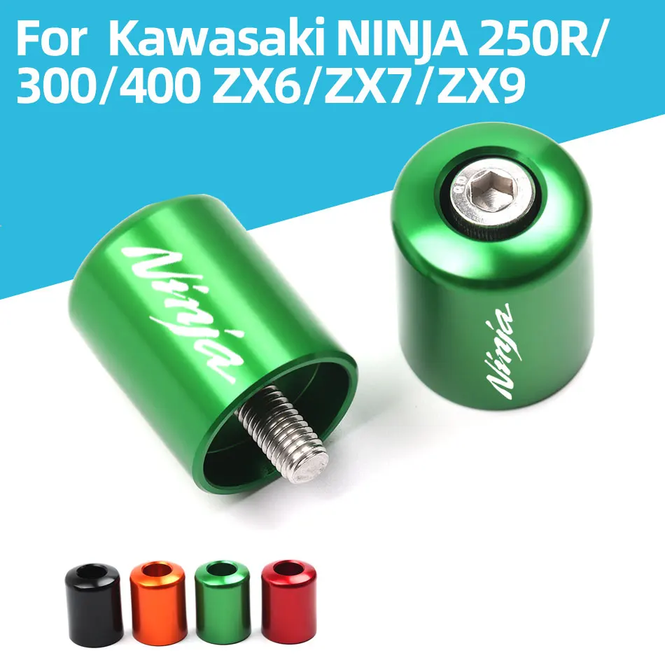 

For Kawasaki NINJA 250R 300 ER6 650 ZX6 ZX7 ZX9 ZX10 ZX12 ZX14 Motorcycle Accessories CNC Handlebar Grips End Bar Cap End Plug