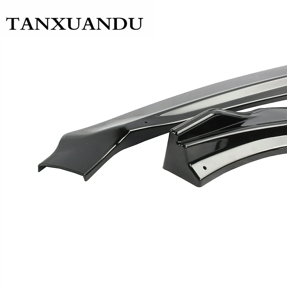 

3-Segment Front Bumper Lip Spoiler Splitter Wing Painted Gloss Black High Quality Fit For MAZDA 3 2014-2018 Perfect Upgrade