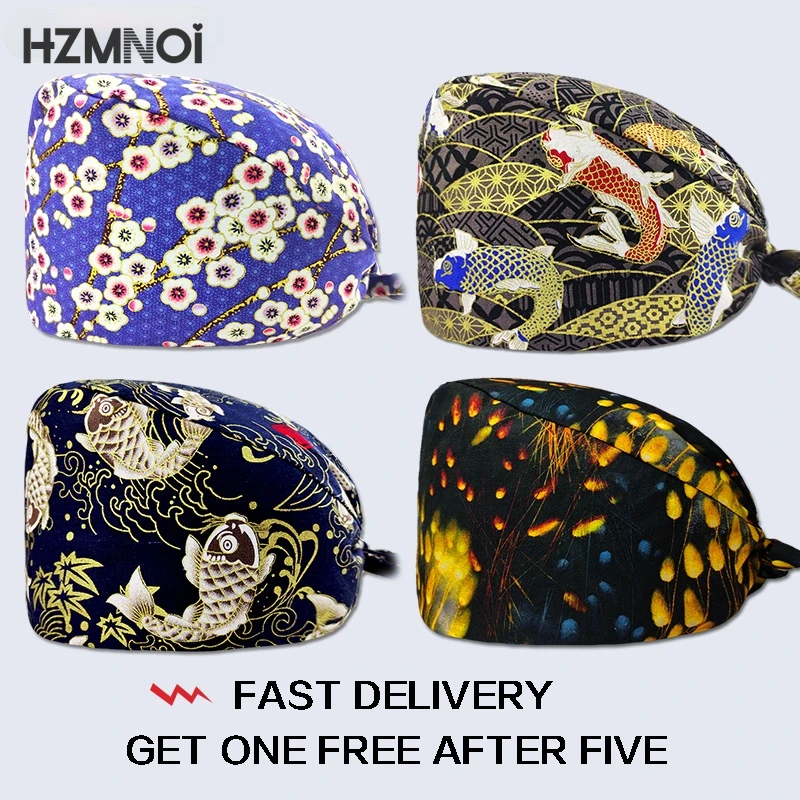 

Cotton Breathable Nurse Cap Pet Hospital Surgeon Cap Dentist Cap Beauty Salon Nursing Cap Chef Scrub Cap Medical Accessories