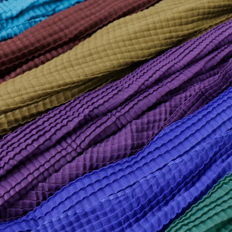 Модные гофрированные плиссированные шарфы женский головной платок исламский