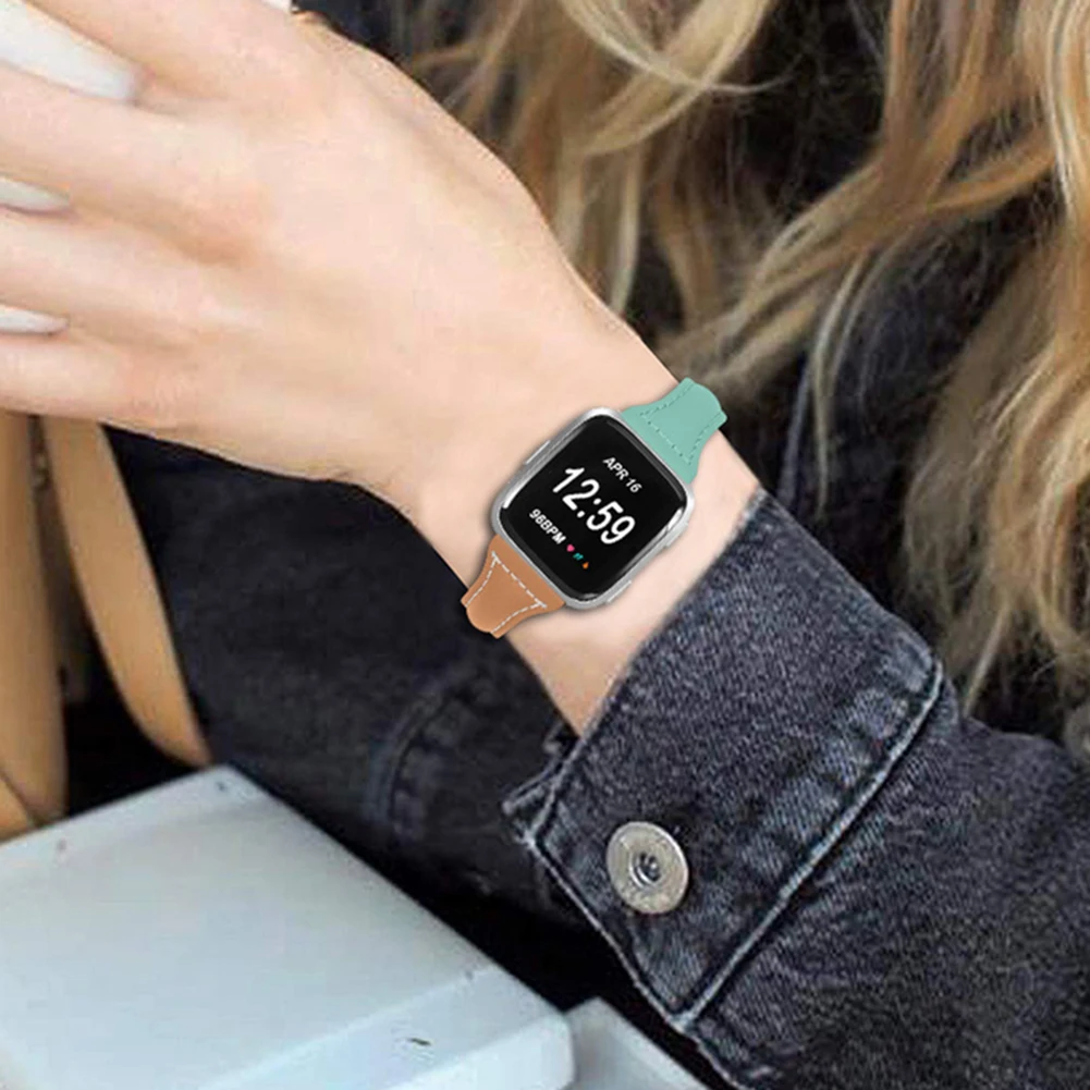 3 Цвет в стиле пэчворк Регулируемая Т Форма натуральная кожа ремешок для часов