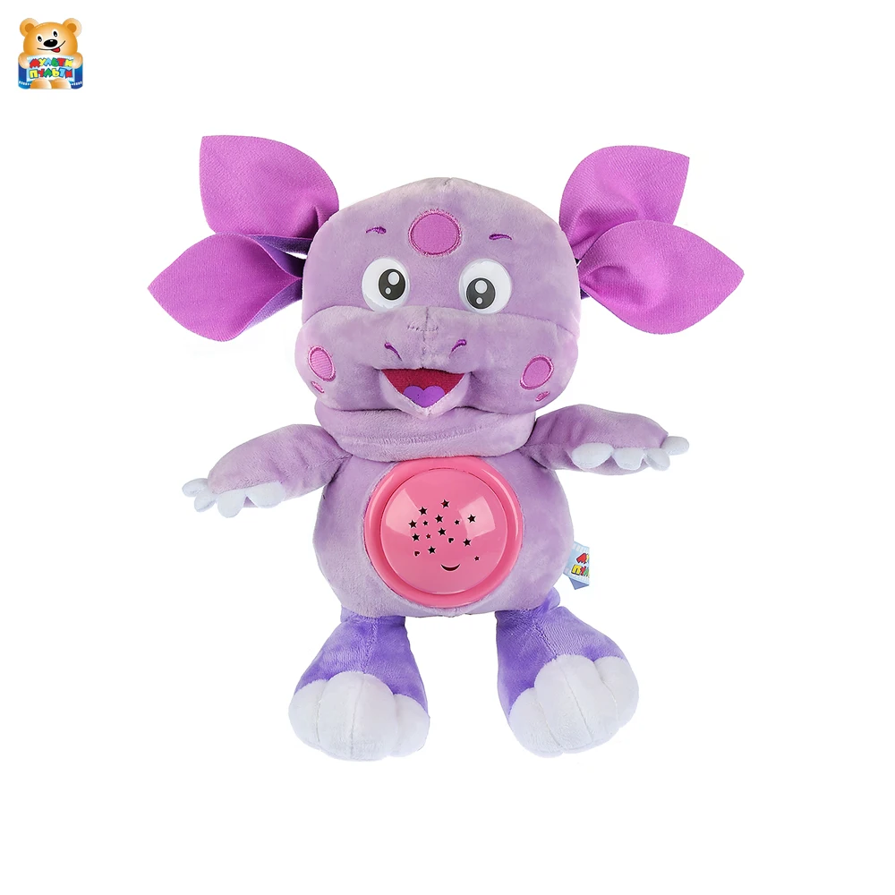 Игрушка мягкая Мульти пульти Лунтик с проектором ночного неба 5 колыбельных 25см