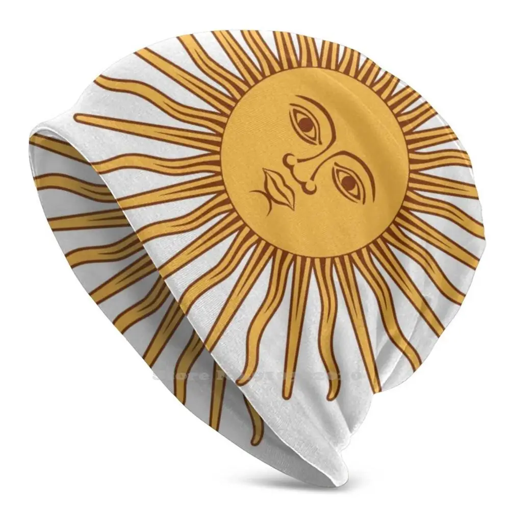 

El Sol De Mayo Men Women Child Beanies Knitted Hats Autumn Winter Argentina Emblem Symbol Uruguay Uruguayan Uruguaya Argentino