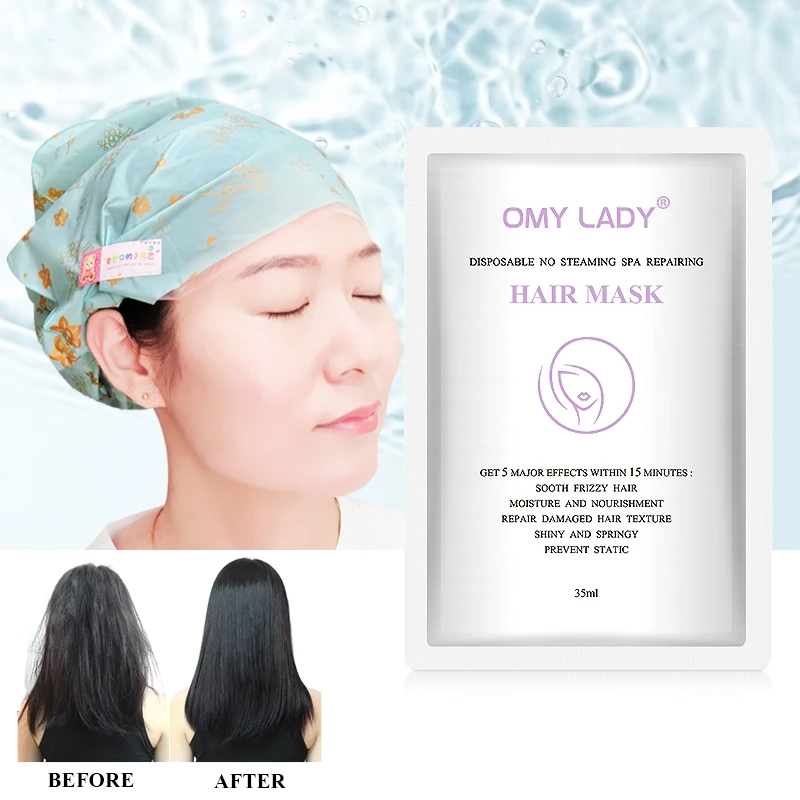 

OMY LADY Disposable No Steaming Spa Repairing Hair Mask Repair Damage Hair Root Hair Tonic Keratin Hair & Scalp Treatment 1pcs