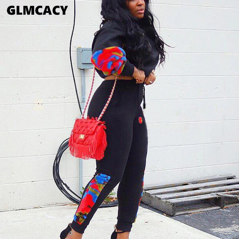 Women Casual Tracksuit O Neck Long Sleeve Top and Jogger Pants Suit Two Piece Fitness Outfits |