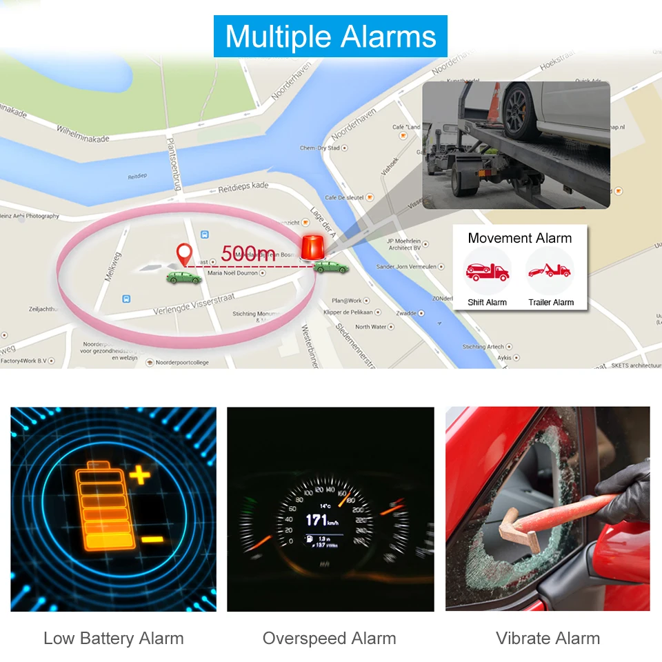 

Magnetic GPS Tracker 2G GSM Car Tracker AT4 Long Standby Battery Real-time Locating Geo Fence Voice Monitor Free Software APP