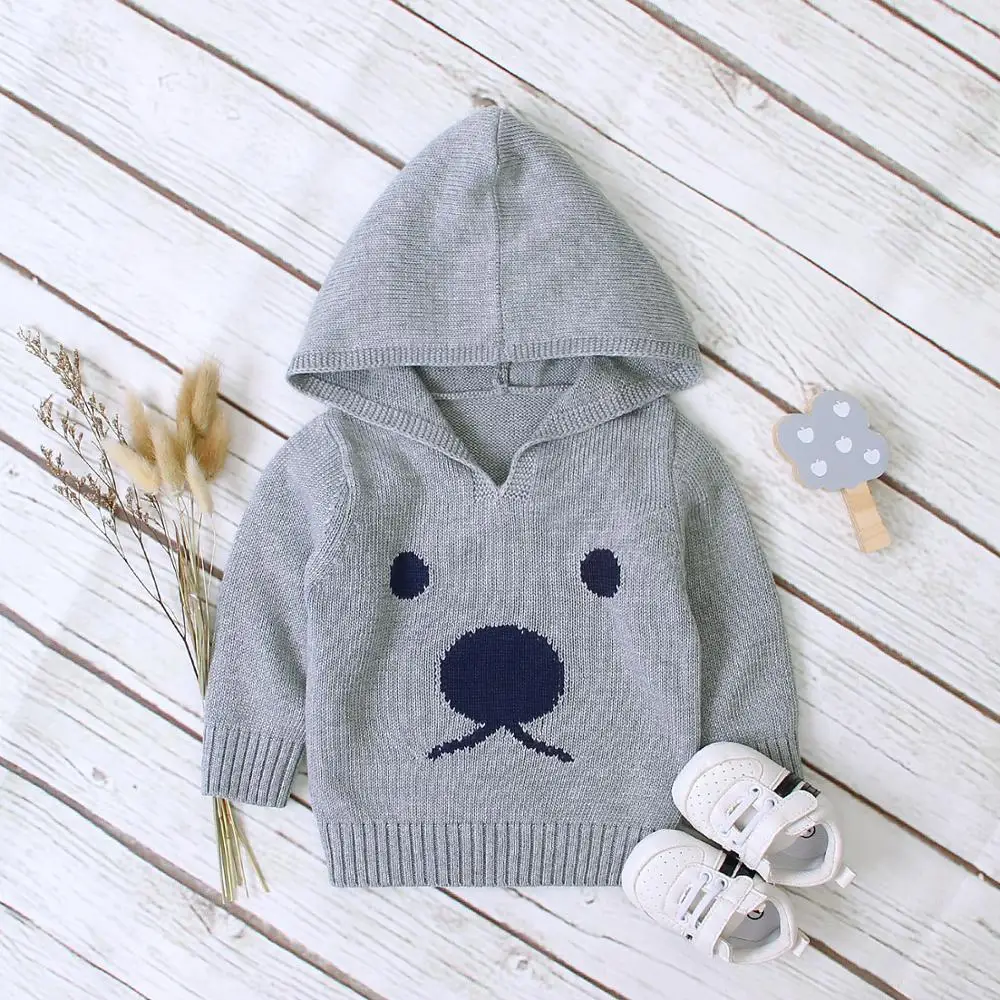 Детские свитера для мальчиков вязаные джемперы с рисунком кролика новорожденных