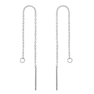 Гвоздики из нержавеющей стали 304 в минималистичном стиле, комплектующие для сережек-серьги с длинными цепочками, серьги-нити, 98x0,5 мм, 50 пар, для самостоятельного изготовления ювелирных изделий