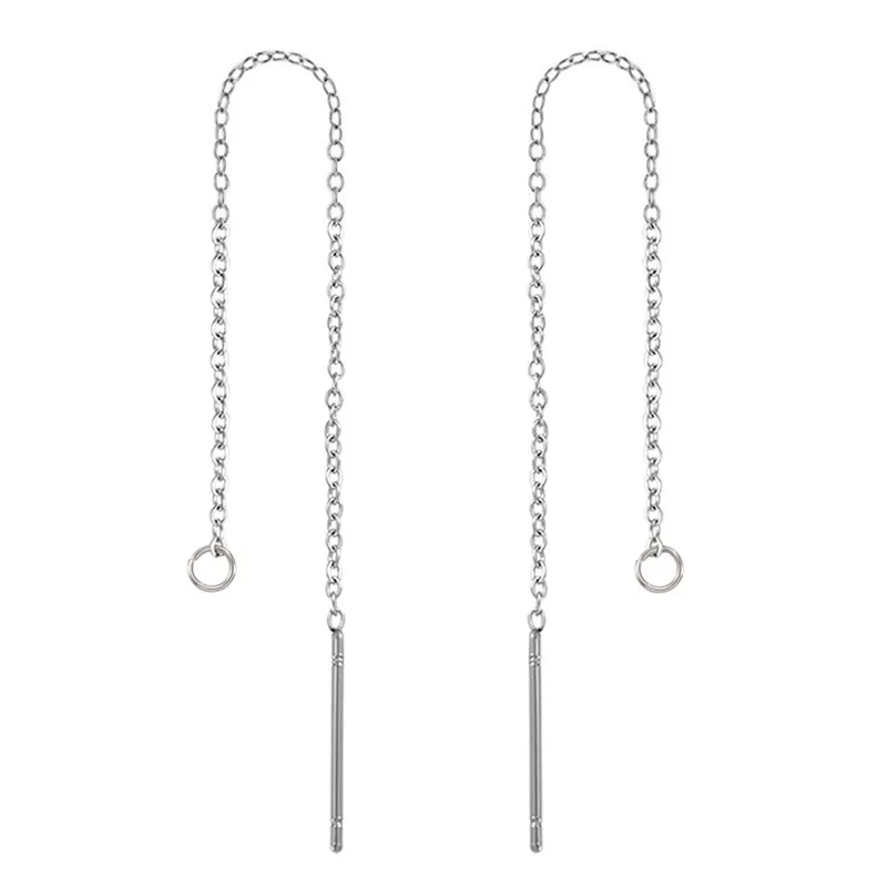 50 пар минималистичные 304 серьги из нержавеющей стали с длинными цепочками нити