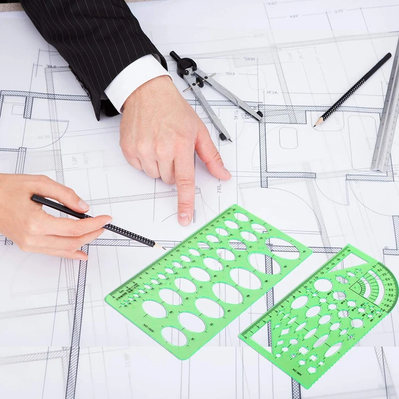 

12 PCS Geometric Drawing Stencil Measuring Rulers French Curve Templates Rulers for Drawing Studying Drafting