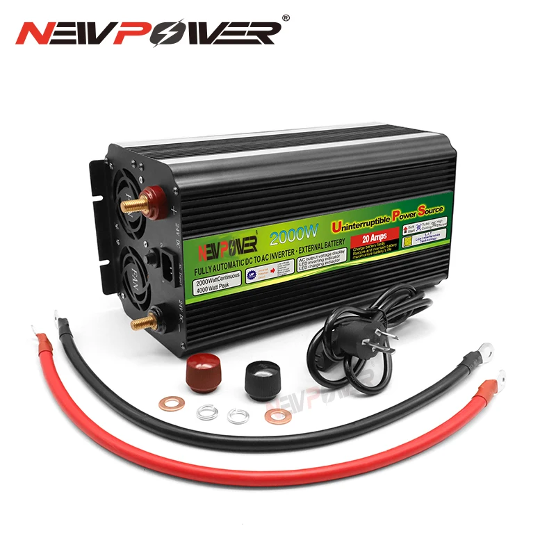 Инвертор мощности 1500 Вт/2000 Вт модифицированный дисплей постоянный ток 24 В 12 в