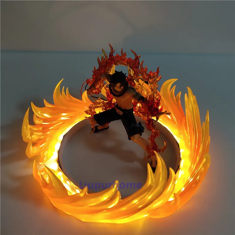 Аниме One Piece Ace фигурка светодиодное освещение для дома боевой светодиодная