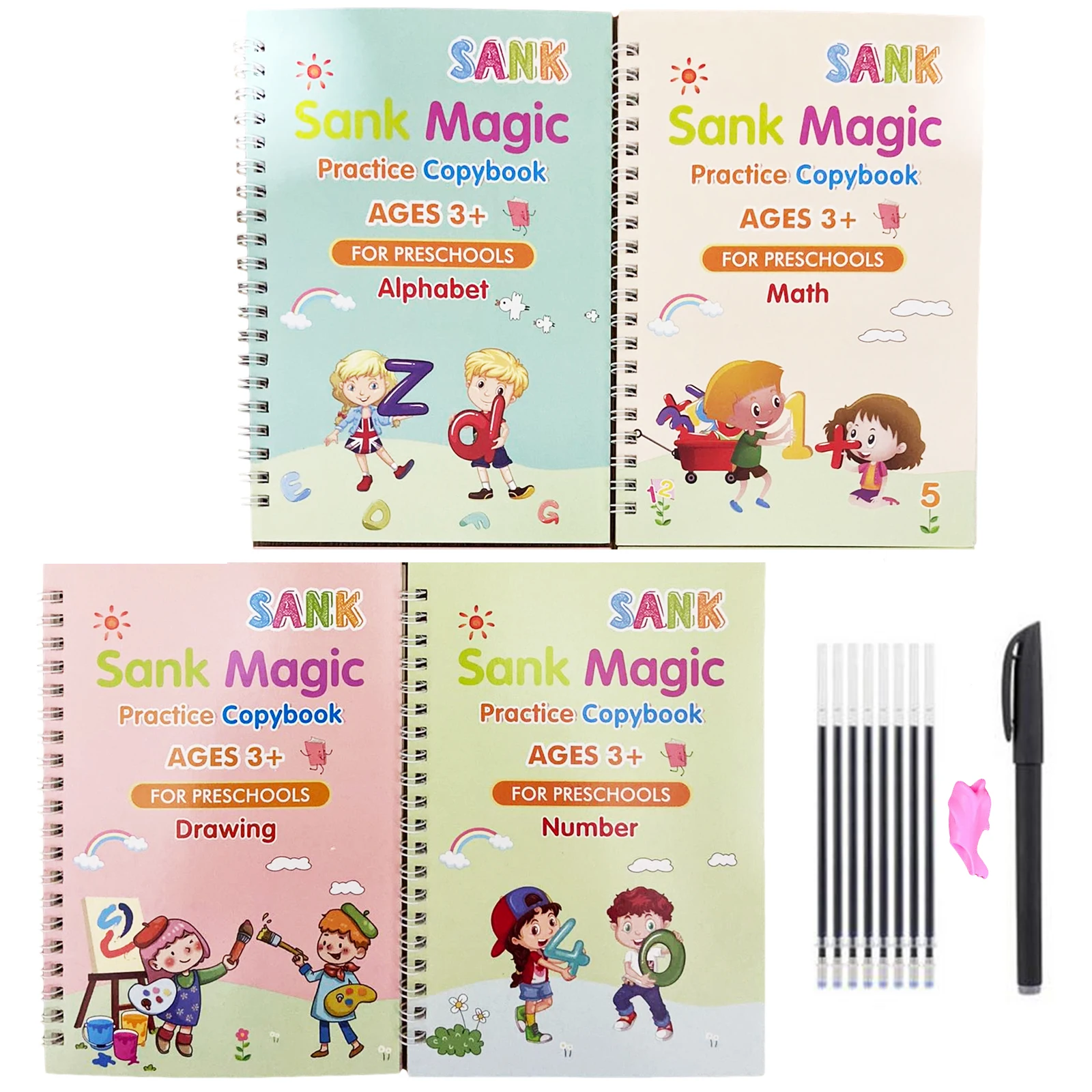 

Reusable Copybook For Calligraphy Books Practice Copybook Children Kids Chinese Four Books With Pen Reusable Handwrite Book New