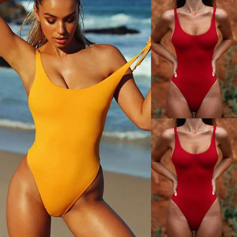 Женский цельный купальник Монокини пуш-ап с открытой спиной пляжная одежда