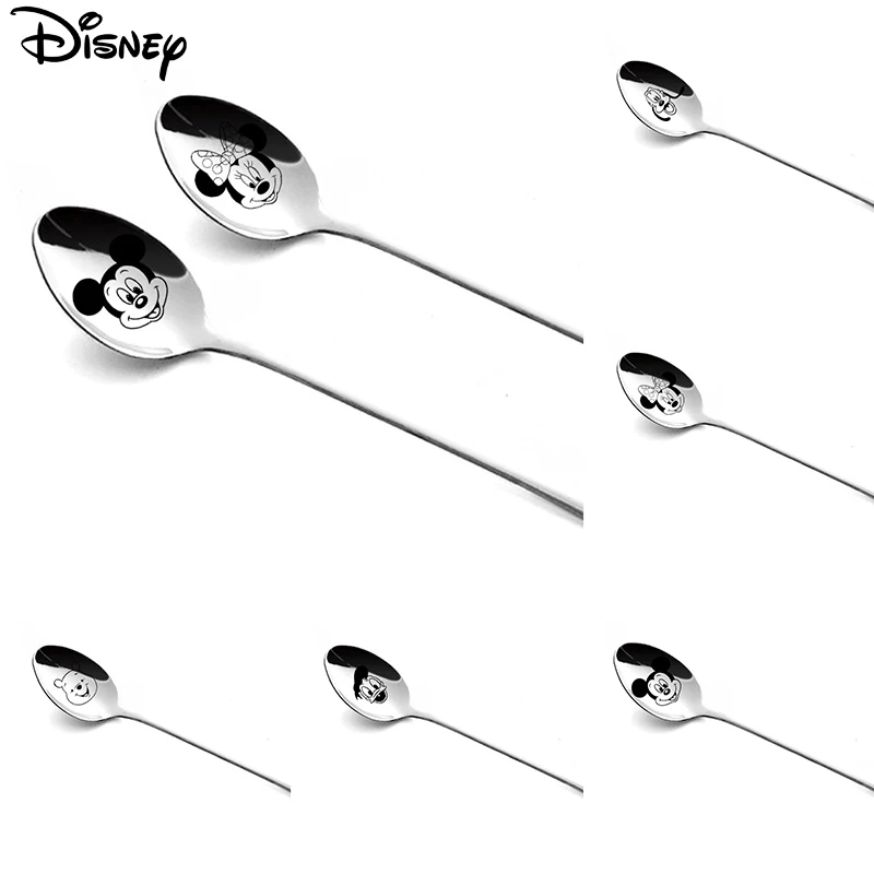 

Disney Mickey Mouse Donald Duck Stainless Steel Cake Fruit Salade Vork Lepel Diner Soep Lepel Mode Lange Handvat Servies