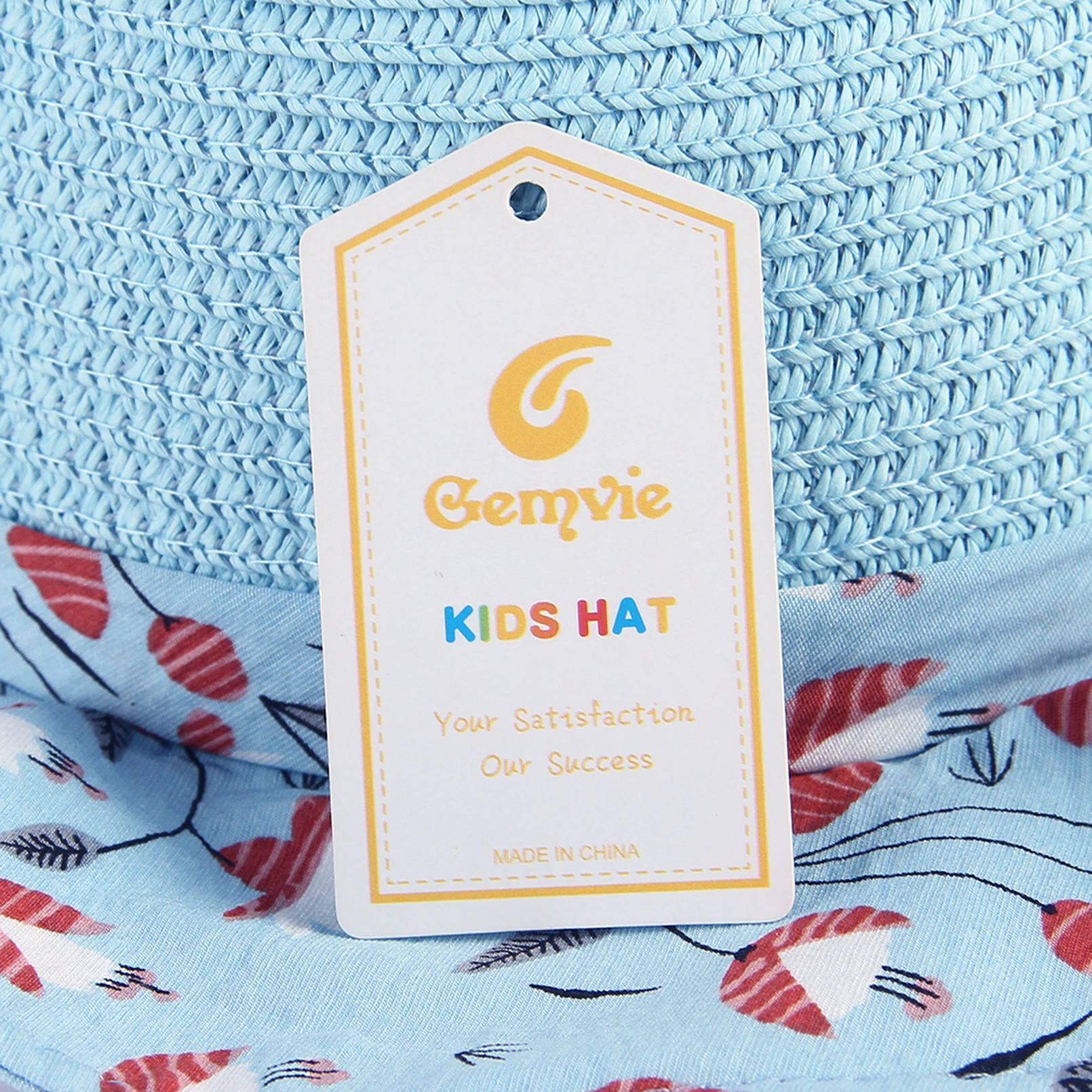 

Lovely Kids Tiny Flower Printed Curly Brim Bucket Hat Bowknot Ribbon For Children Sunshade Hats For Girls Boys Straw Hat