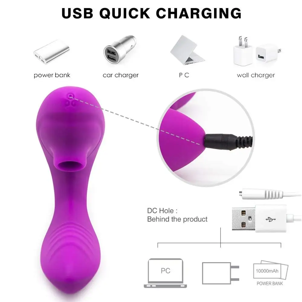 Мощное стимулирование клитора с 3 режимами всасывания + 7 режимов вибрации