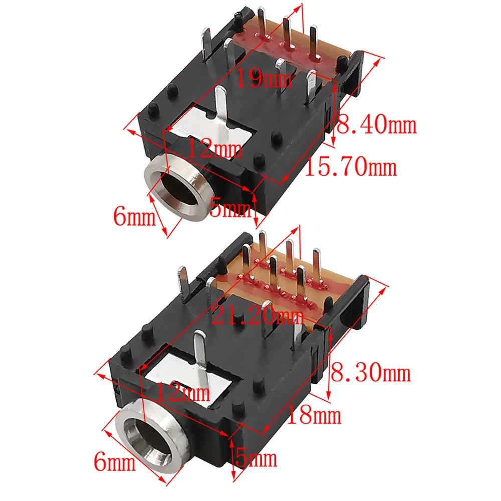 10 шт. двухканальный разъем для наушников 3 5 мм