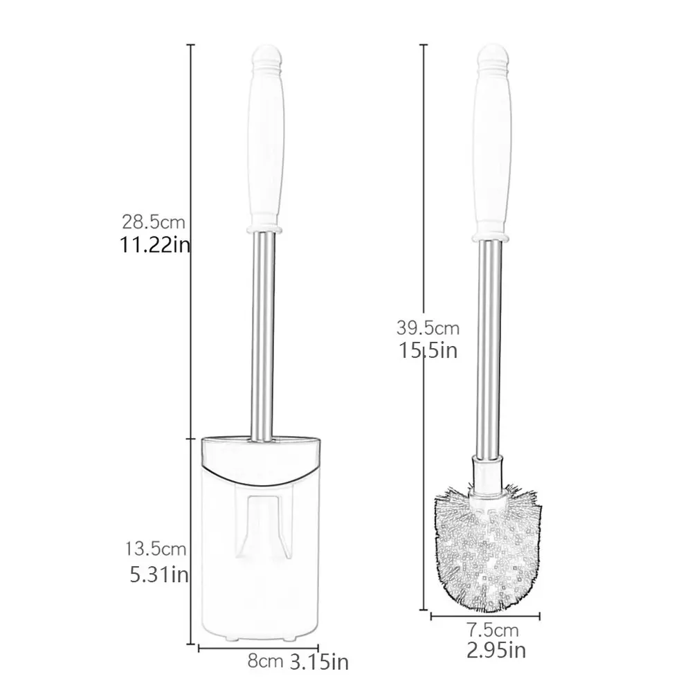 

Toilet Brush Clean Non-stick Hair Soft Rubber Brush Holder Soft Silicone With Quick Drying Brush Clean Set