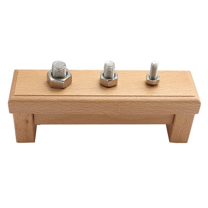 Juguete de madera para atornillar y atornillar, material did&aacute;ctico de atornillar para ni&ntilde;os, juguete de entrenamiento de pr&aacute;ctica de vida-2