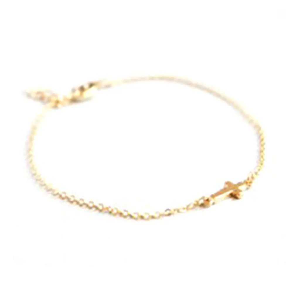 

Fashion Exquisite Simple Pulseras Minimalist Tiny Cross Bracelet Charm Gold Chain Bracelets For Women Jewelry Punk Drop Shipping