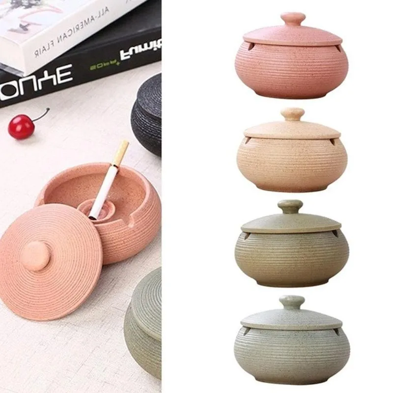 1 шт. Ретро Керамика пепельницы Портативный круглый горшок с защитой от ожогов