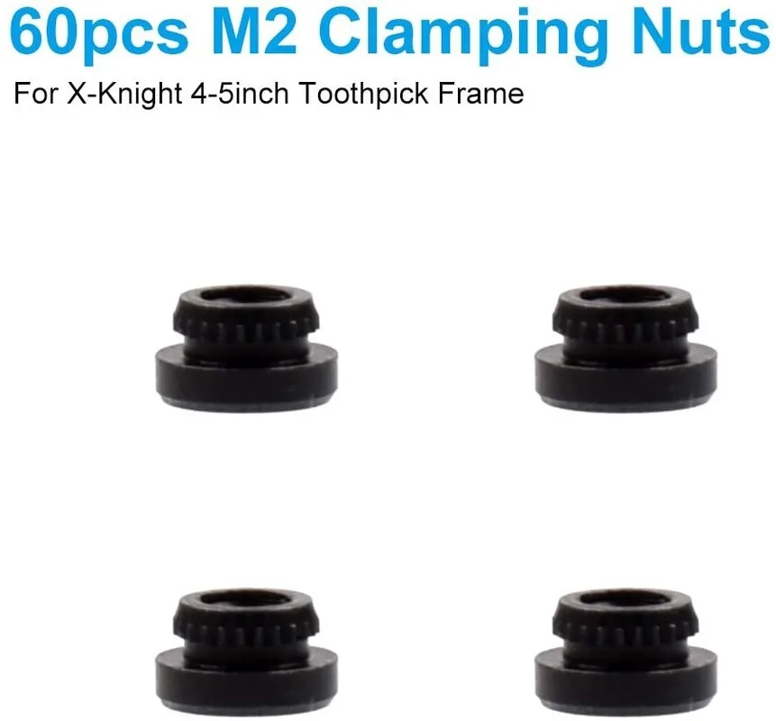 

BETAFPV 60pcs Black Clamping Nuts M2 High Carbon Steel for DIY FPV Toothpick Frame Like X-Knight 4-5 Inch Frame