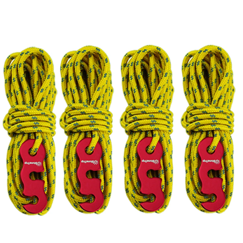 

4 шт. многофункциональный регулируемый ветрозащитный трос 3 мм высокопрочный светоотражающий походный сплав с S-образными крючками Аксессу...