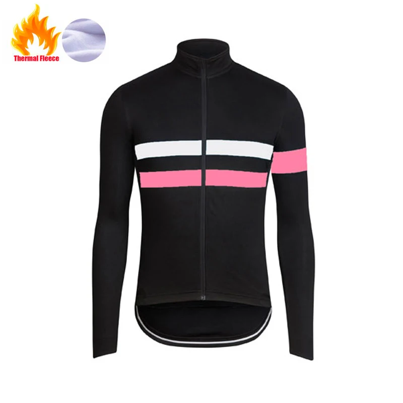 Fleece jersey Pro Зимняя Теплая Флисовая велосипедная футболка Ropa Ciclismo Mtb теплая RCC Мужская велосипедная одежда с длинным рукавом - Цвет: Fleece jersey