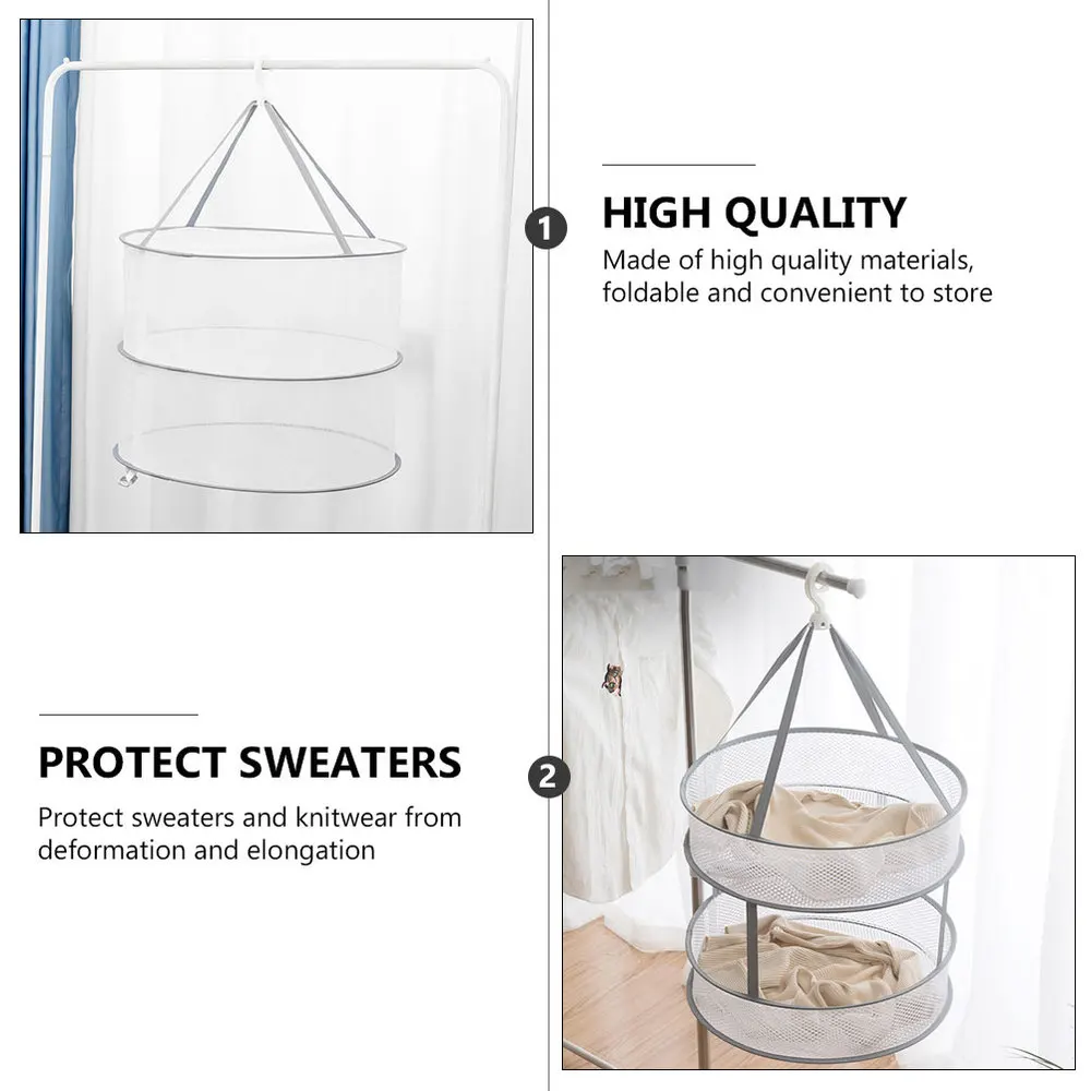 

Multipurpose Folding Clothes Drying Hanger Net for Socks Towels Underwear Bras