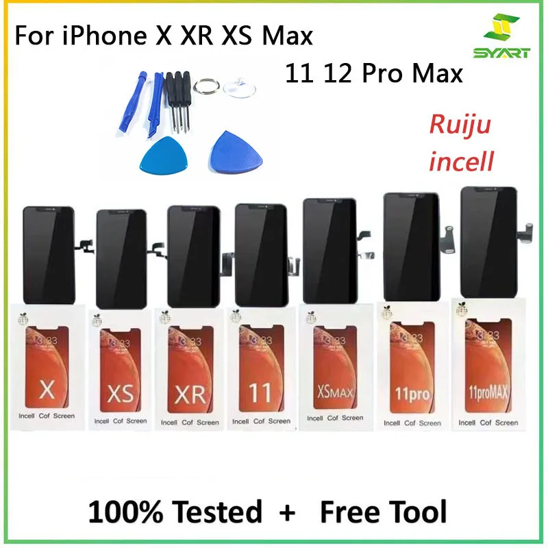 Ruiju incell Screen For iPhone X XR XS Max 11 Pro Max LCD Display No Dead Pixel With 3D Touch Digitizer Assembly RJ incell LCD