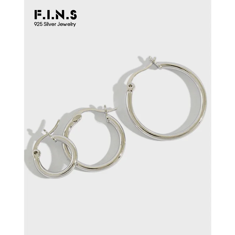 Серьги кольца F.I.N.S круглые серьги из стерлингового серебра 925 пробы с