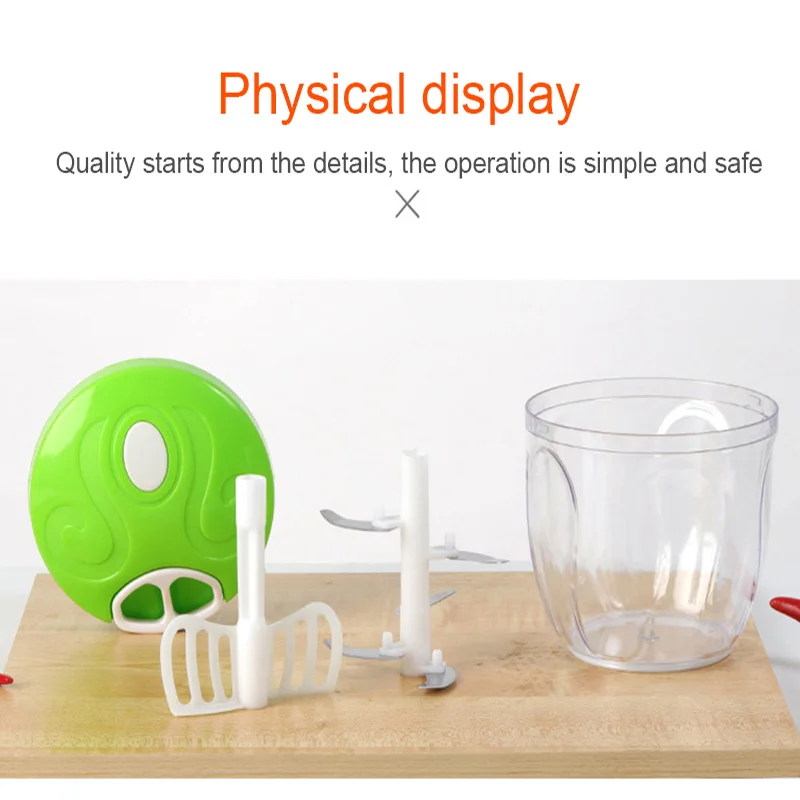 

900ML/600ML Powerful Meat Grinder Hand-power Food Chopper Mincer Mixer Blender to Chop Meat Fruit Vegetable Nuts Herbs